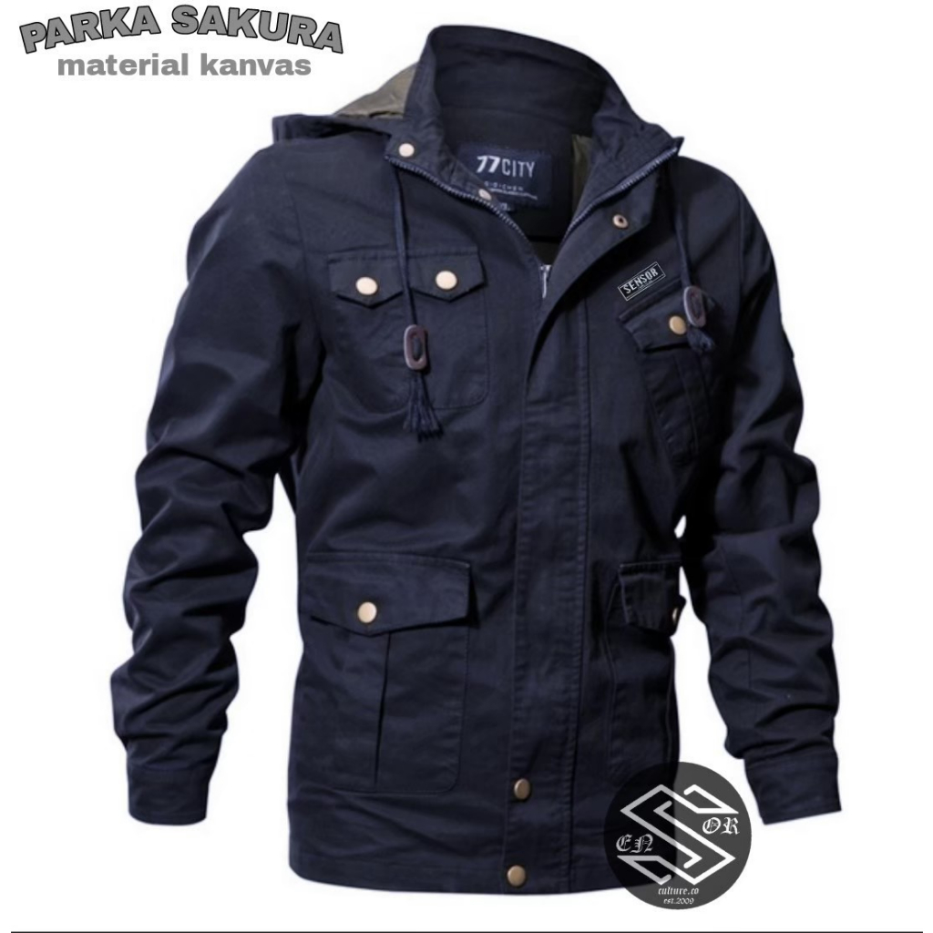 [SIAP KIRIM] FASHION ORIGINAL DISTRO BANDUNG BISA BAYAR DITEMPAT / COD - JAKET PARKA PRIA SAKURA SENSOR