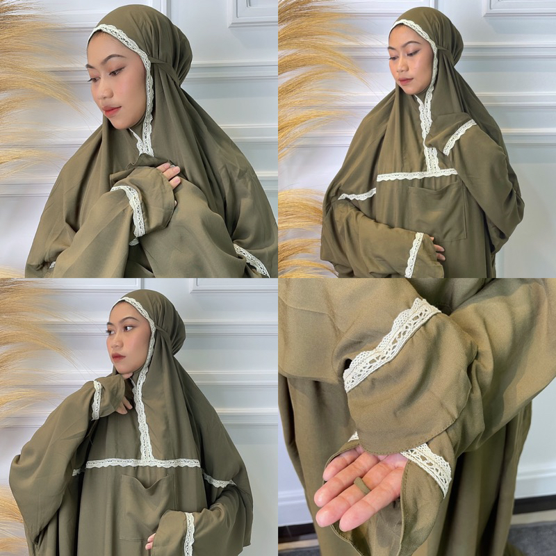 (free tasbih digital) MUKENA HADRAMAUT TERUSAN/LAJURAN RAYON SUPER JUMBO