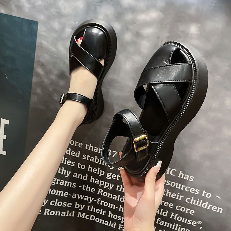 NF3598 - Sandal Tali Wedges Korea Style Fashion Wanita Import