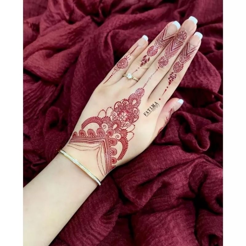 HENNA INSTAN (Gratis Gliter &amp; Manik²) HENNA TEMPEL, HENNA STIKER MARON 1 Lembar bisa KANAN KIRI VOL 1