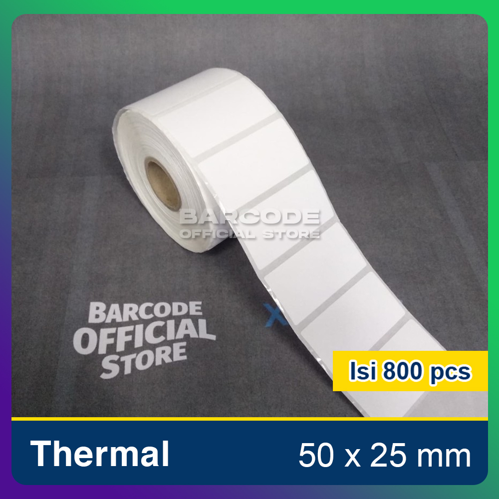 

Stiker Kertas Label Barcode Thermal ukuran 50x25mm - 50 x 25 mm