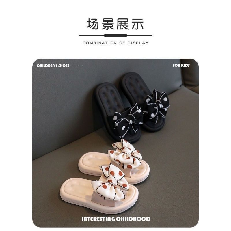 New Sandal Slop Anak Karet Pita Polkadot Import High Quality RF