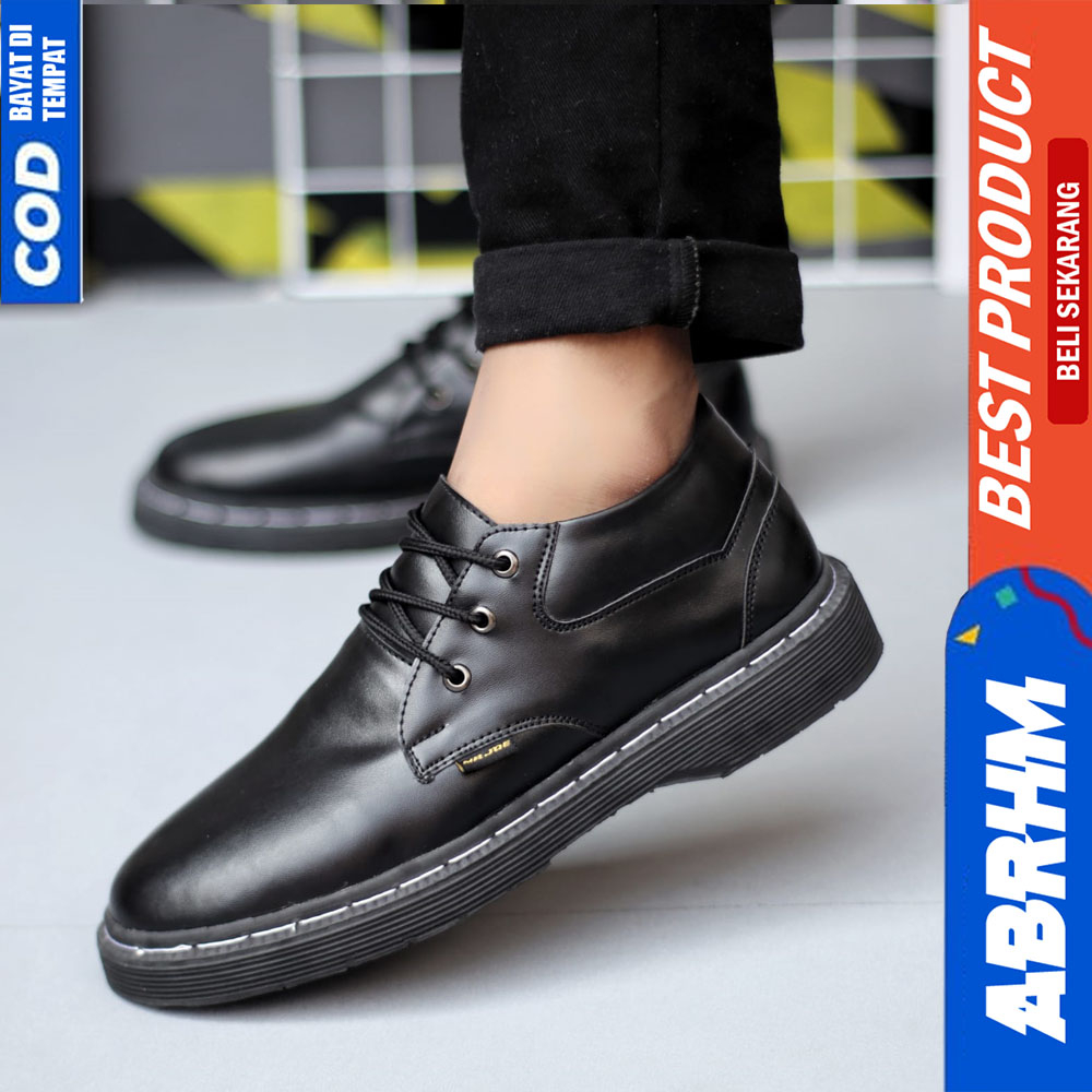 ABRHM Sepatu Docmart Formal Hitam Kerja Pantofel Pria