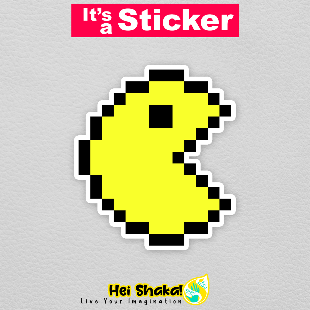 

Heishaka Stiker Pacman Pixel Classic Retro Sticker Gamr Gaming Vinyl Anti Air