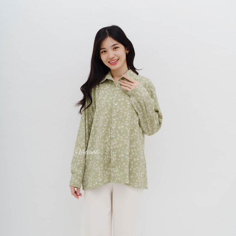 (M-XXL) Esmee Floral Pattern Shirt Valiable