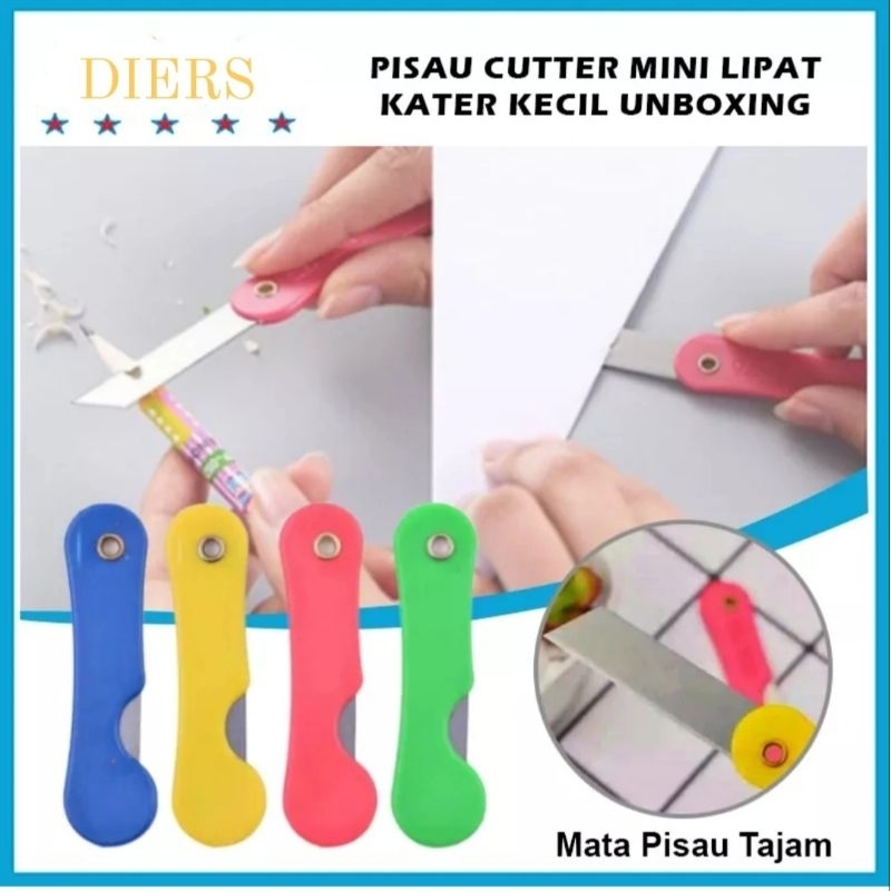 

⭐DIERS⭐Pisau Cutter Lipat Mini / Foldable Knife / Alat Bantu Potong Kertas Plastik Perlengkapan ATK