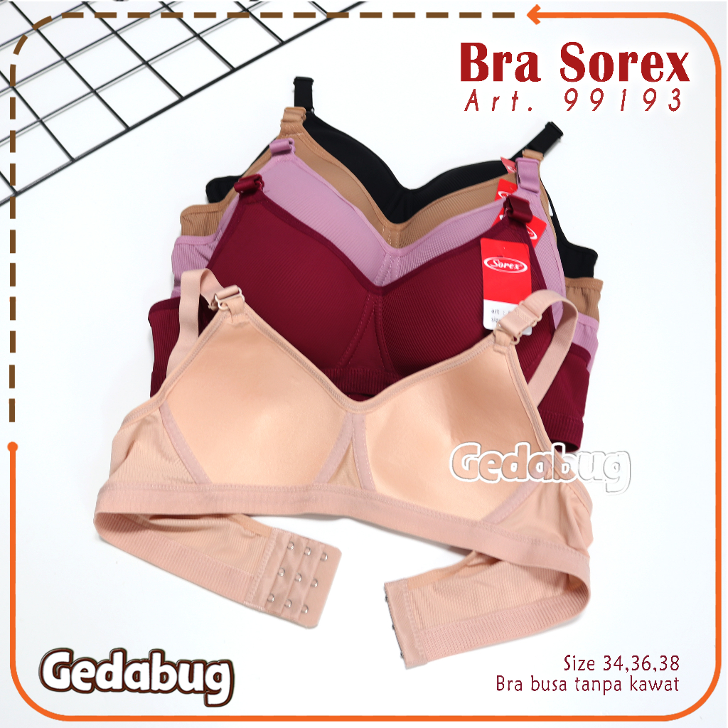 Bra BH Sorex 99193 Teksture Salur | Bra wanita dewasa Busa tanpa Kawat | Gedabug