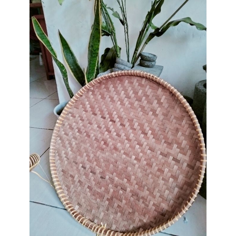 tampah tambir anyaman bambu 30 cm ukuran kecil