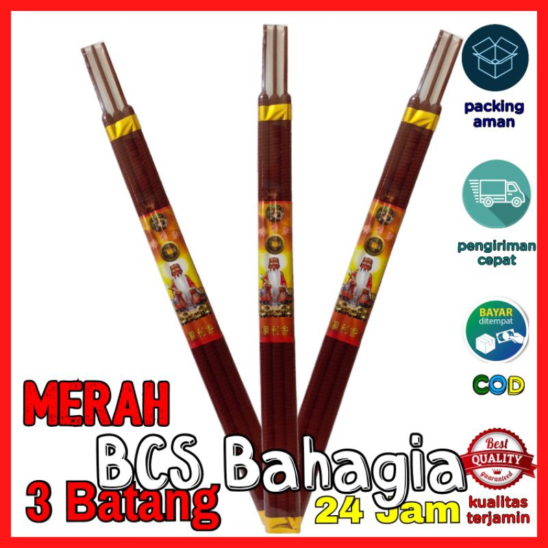 Hio Dupa 24 Jam Ada 3 Warna Merah Hitam Dan Coklat (Putih) Isi 3 Batang Samkai Ulir Stik Besar Wangi 1000 Bunga Merek Pekong Incense 24Jam Sembahyang Puja Bagus Xtra Long