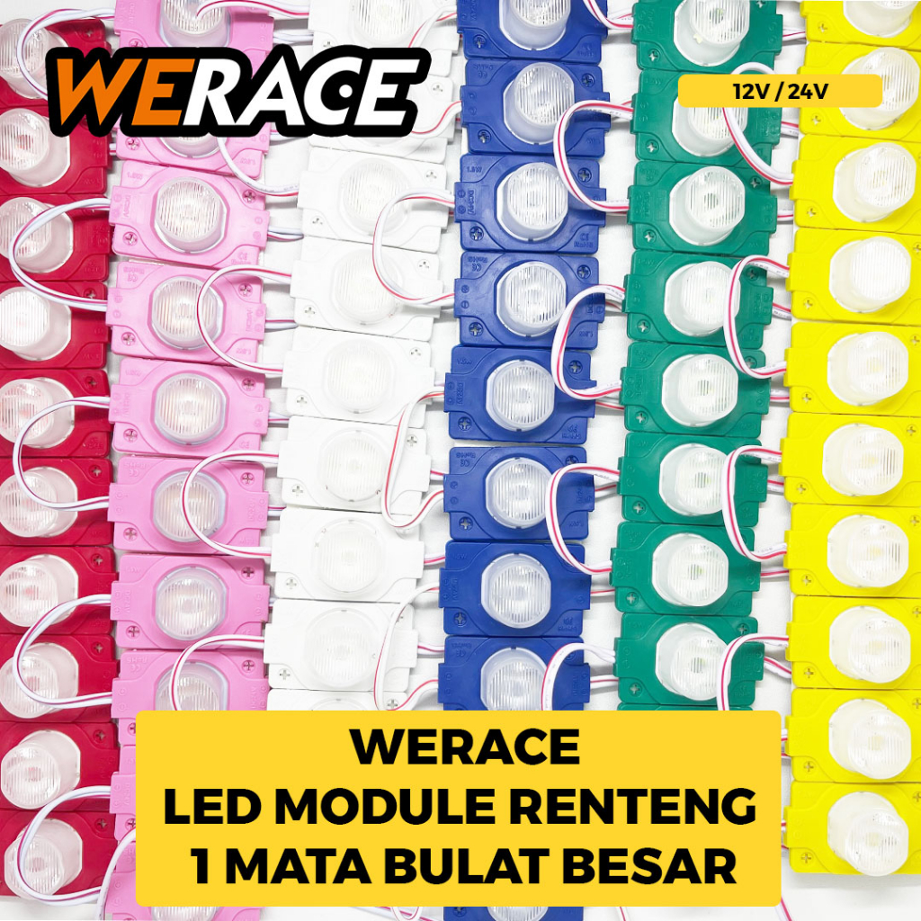 [WERACE] LAMPU LED MODUL / RENTENG 1 MATA BULAT BESAR 12V DAN 24V/HARGA PERBIJI/SATUAN