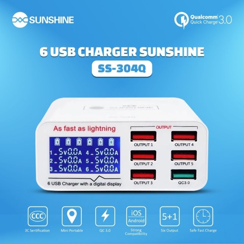 SUNSHINE SS-304Q USB CHARGER 6 PORT