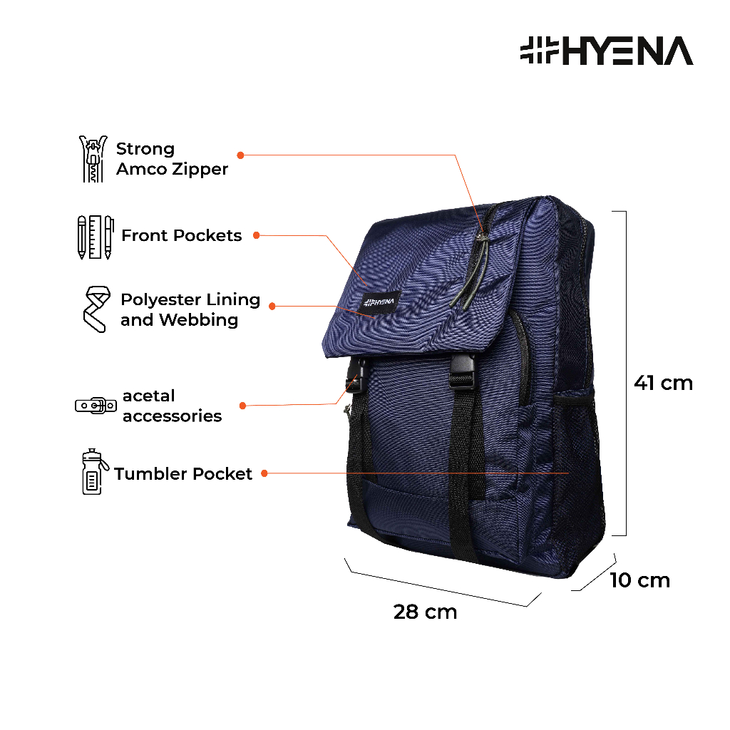 DH20 - TAS RANSEL HYENA Tas Backpack Cordura Tas Pria Tas Wanita Tas Ransel Unisex Tas Korean Style