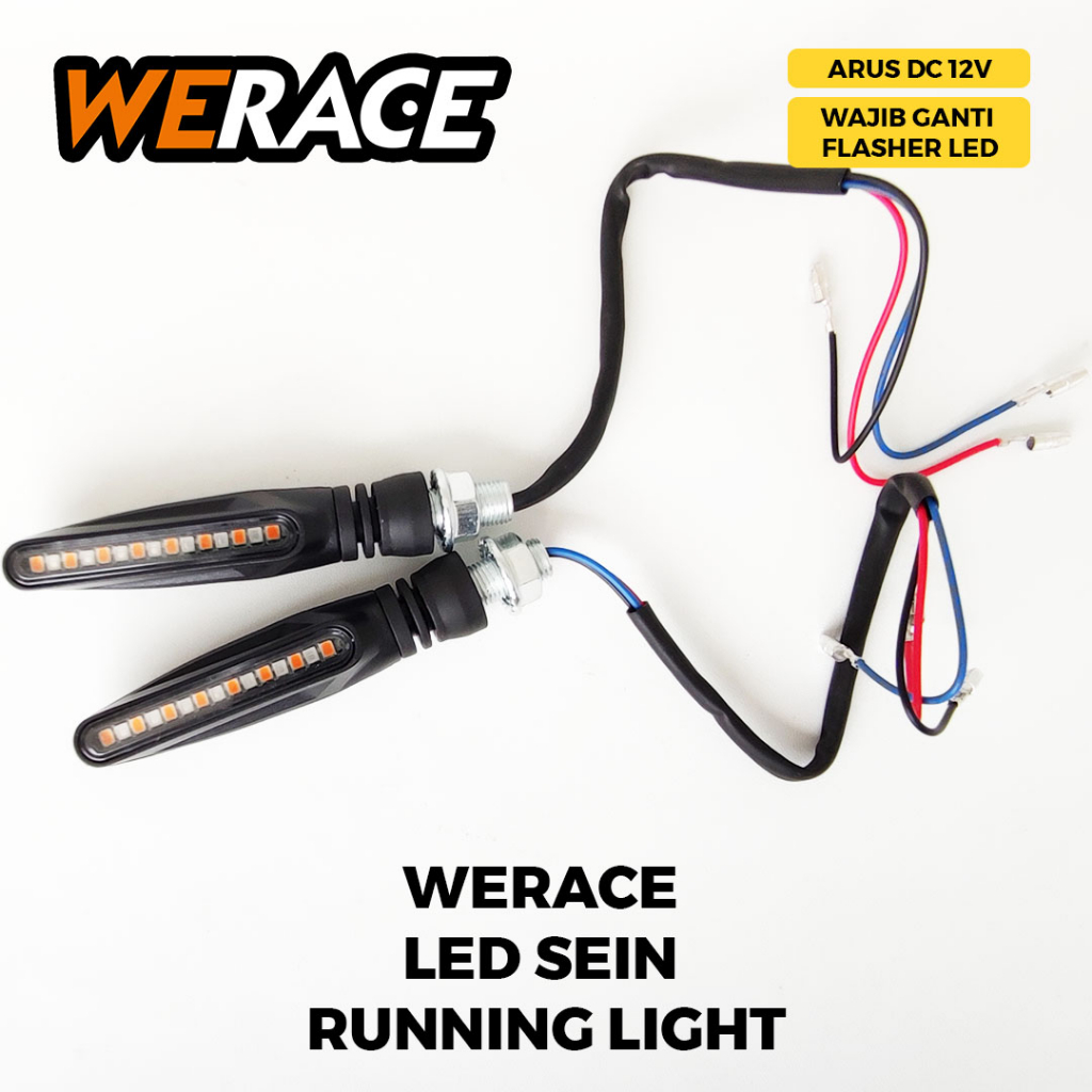 [WERACE] LED SEN / SEIN RUNNING / RUNING LIGHT / SEN RUNNING PANAH 2 SISI / SEN RUNNING LANCIP LUBANG BARRACUDA (HARGA SEPASANG)