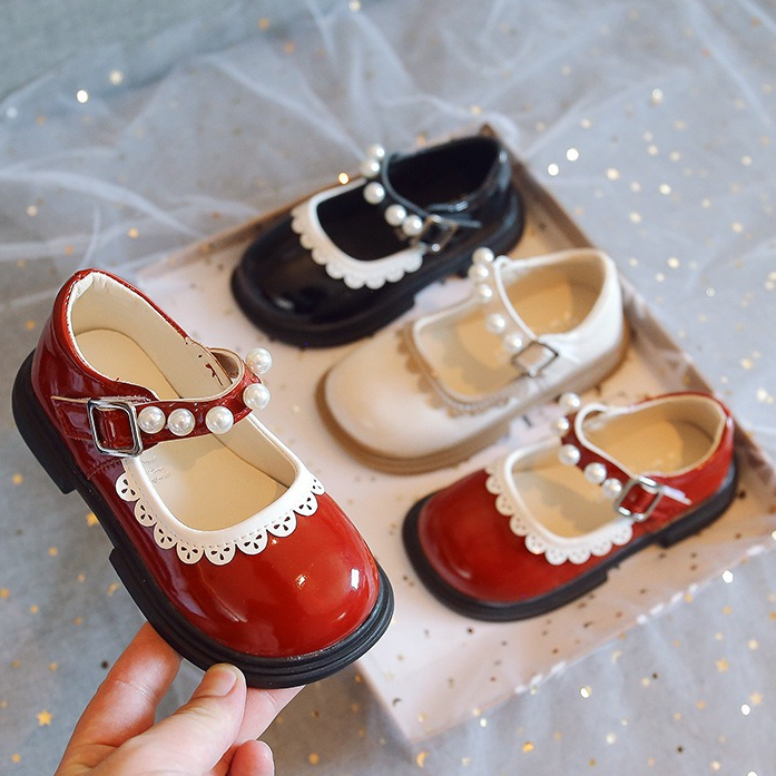 ChubbyGlory SH2243 Bisa COD Sepatu pesta anak perempuan mutiara Natal flat shoes flatshoes ringan sol karet mutiara usia 0 - 6 tahun Size 21-30