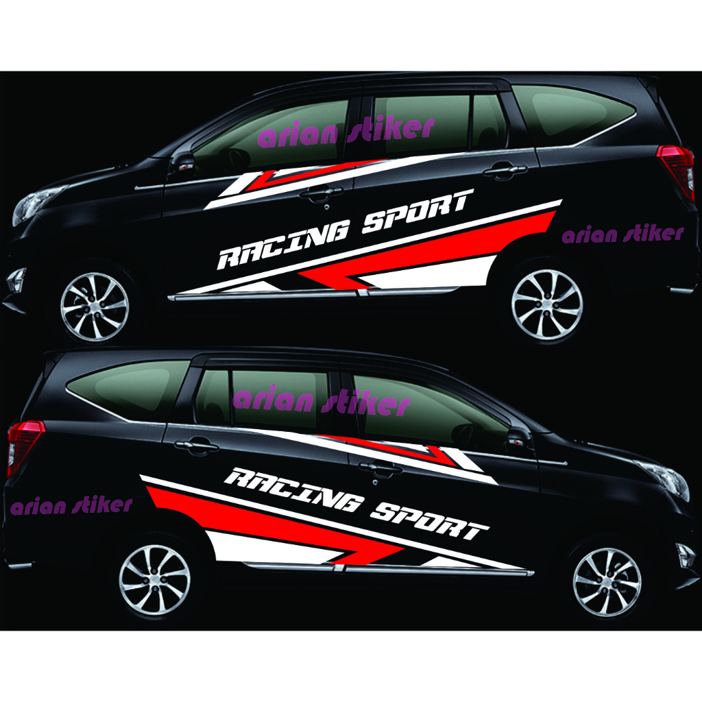 Stiker Cutting mobil Cayla Sigra Stiker Striping Racing Sport Stiker variasi Mobil Calya Sigra