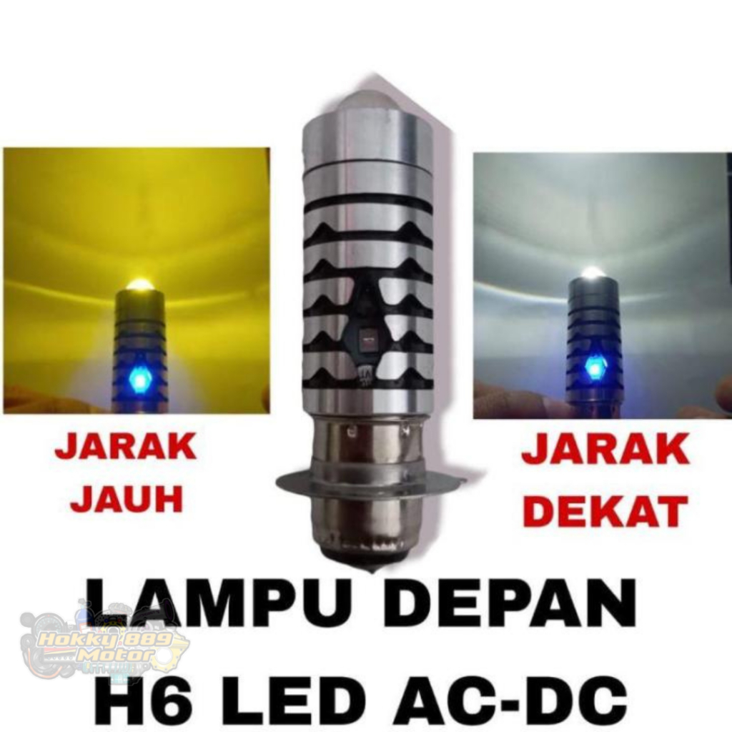 Lampu Utama/LED Xenon H6 Senja Biru Nyala Putih-Kuning Universal Motor Metic dan Bebek