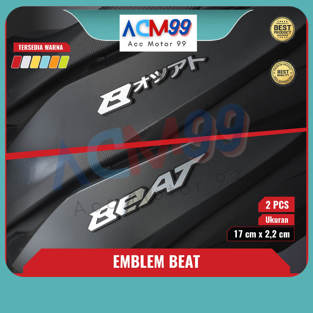 2Pcs Emblem timbul BEAT garnish BEAT akrilik