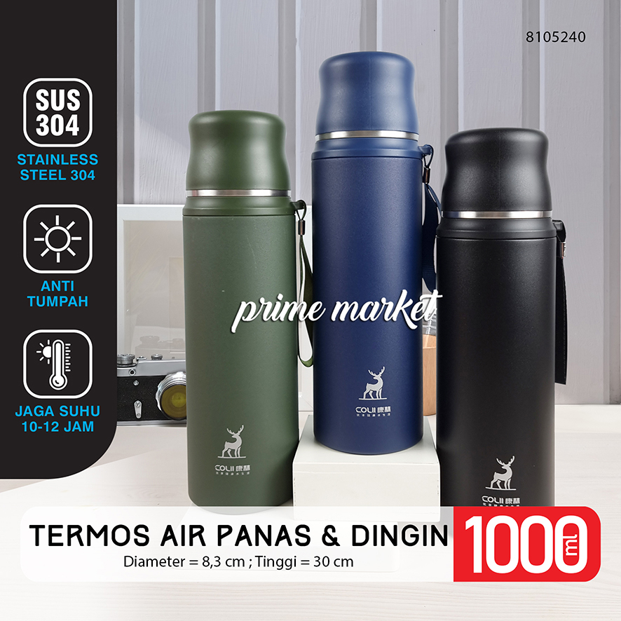 Termos Air Panas 1 Liter Stainless Thermos Air Panas Tremos Air Panas Dingin KLA108 (8105240)