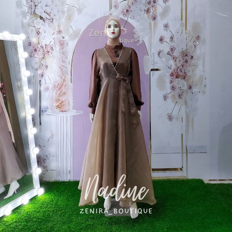 NADINE Baju Pesta Remaja dan Outer Organza berpayet / Dress Kondangan / Lamaran / Braidsmaids murah / Gamis terbaru / wisuda / couple