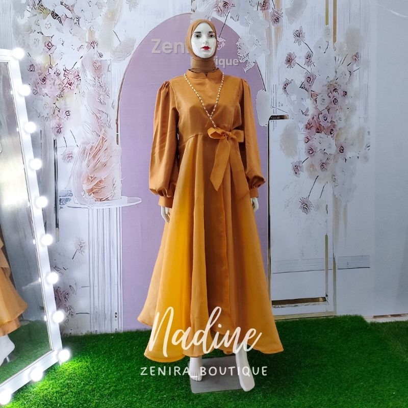 NADINE Baju Pesta Remaja dan Outer Organza berpayet / Dress Kondangan / Lamaran / Braidsmaids murah / Gamis terbaru / wisuda / couple