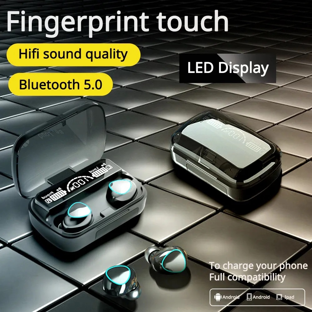 (COD) M10 plus powerbank 3500mAh Earphone Headset Wireless Bluetooth Full Bass Stereo Headphone