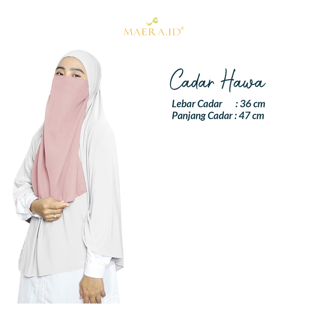 Niqab Cadar Karet atau Tali 2 Layer Sifon Silk Jetblack Premium HAWA By Maera