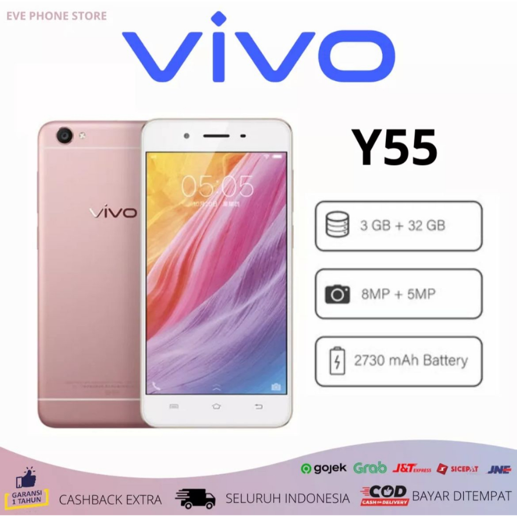 VIVO Y55 3/32 GB NEW SEGEL FULLSET GARANSI 1 TAHUN COD