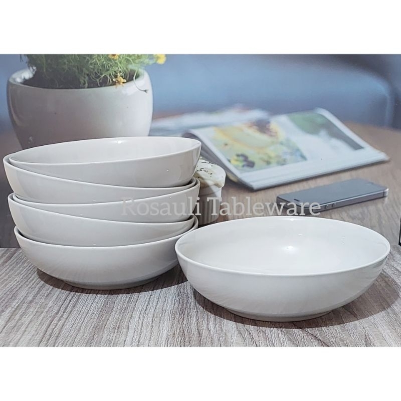 6 pcs Mangkok Sereal Ceper Keramik | Ukuran 7 Inch | Putih Polos | Best Quality
