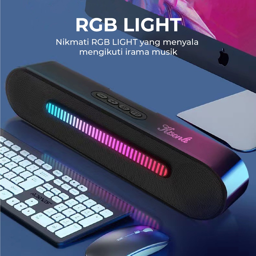 Speaker Bluetooth LED-916 Kisonli Mega Bass RGB Colorful Light 5.0 - ACS