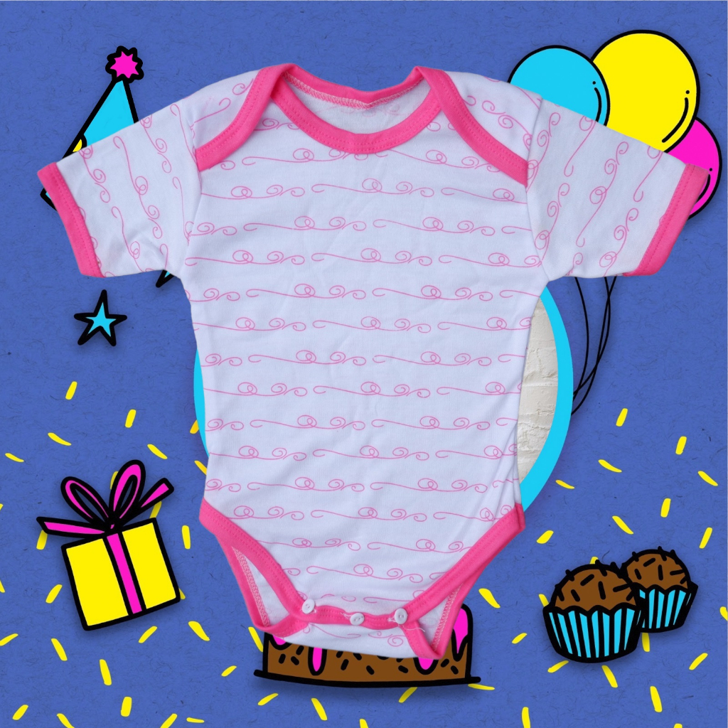 Isi 3 Jumper Jumpsuit Bodysuit Bayi Serian Pink