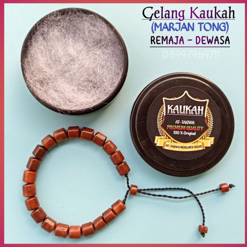 Gelang Kayu Kaukah (MARJAN TONG + WADAH) gelang Wanita - Pria kaokah koka kukah kokkah