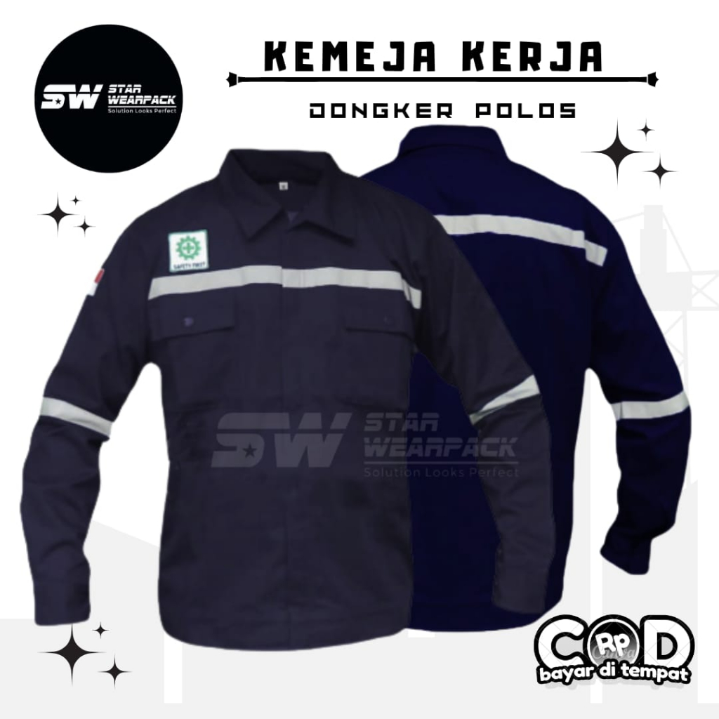 Star Wearpack - Baju Kerja Lapangan Seragam Kerja Proyek Warna Dongker Polos