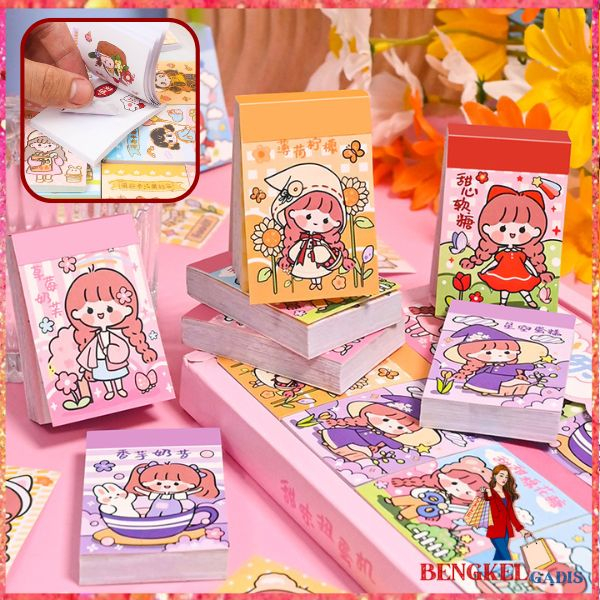 

BG Stiker Buku Momo Mini 24 Lembar Sticker Note Book Washi Karakter Lucu Buku Diary DIY Jurnal Planner Dekorasi Scrapbooking Alat Tulis Sekolah 24Lembar