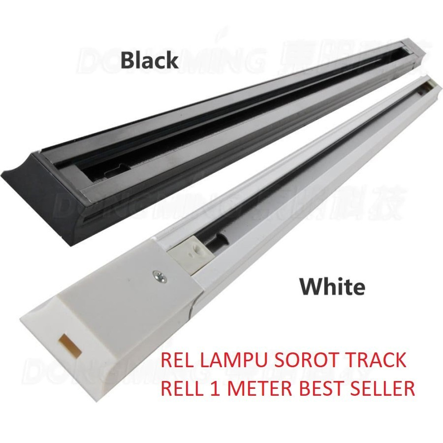 REL Lampu sorot spot track rell 1M kap 1 m meter trek LED PUTIH HITAM