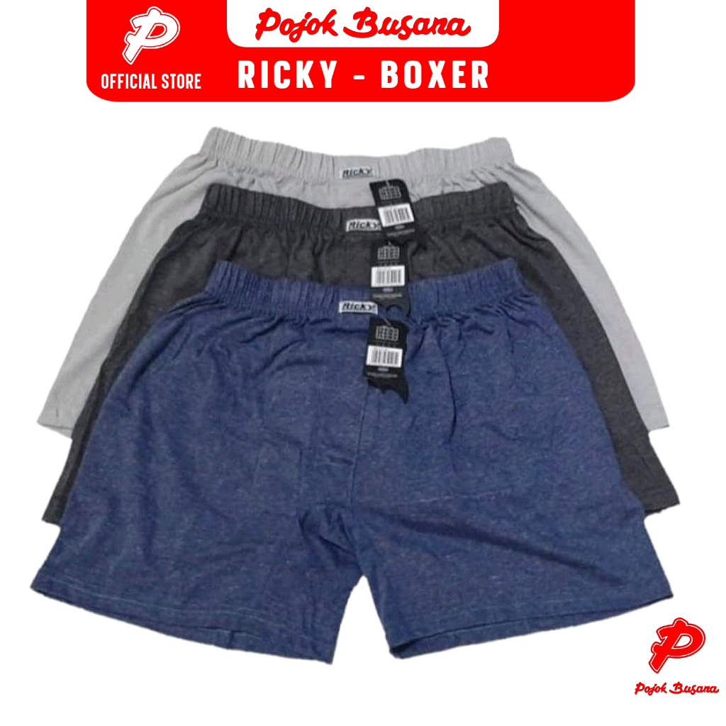Pojok Busana Ricky RCS - 01 Boxer Celana Dalam Pria Underwear