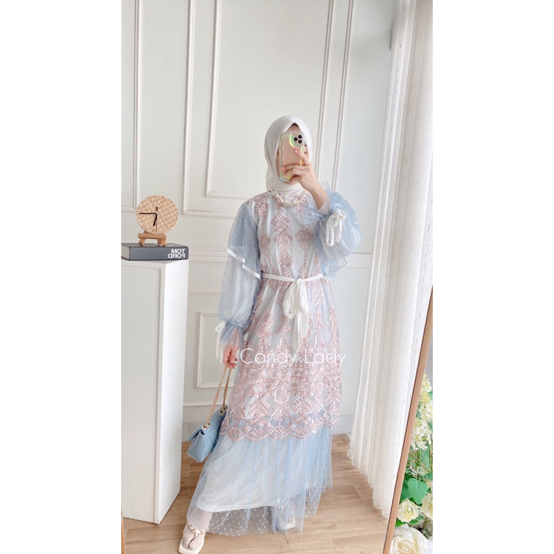 Rumy Dotty Maxi - FREE KEMEJA