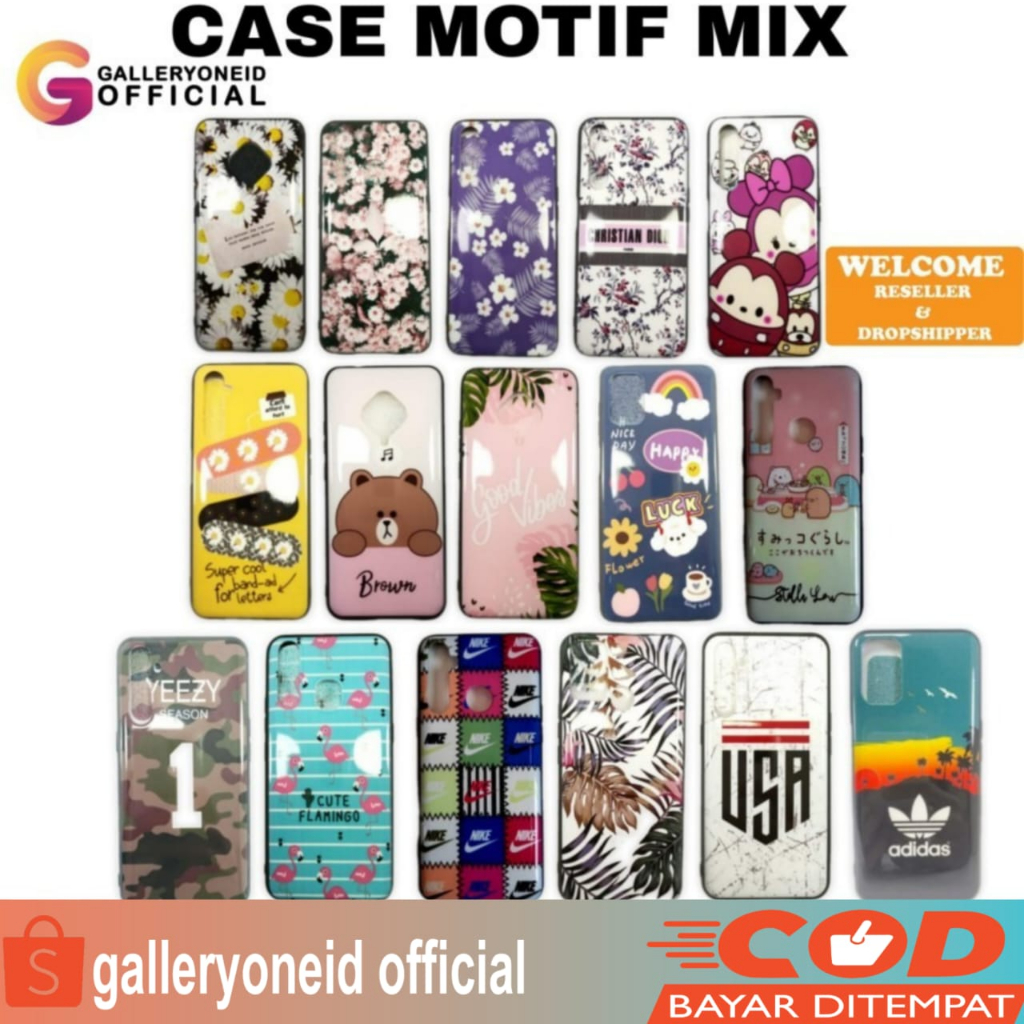Soft Case Motif Mix Vivo Y19 Y30i V20SE V11 S1 Pro Casing Hp Gambar