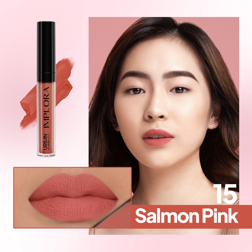 Implora Urban Lipcream Matte Salmon Pink | Implora Lip Cream Lipstick Dengan Vitamin E