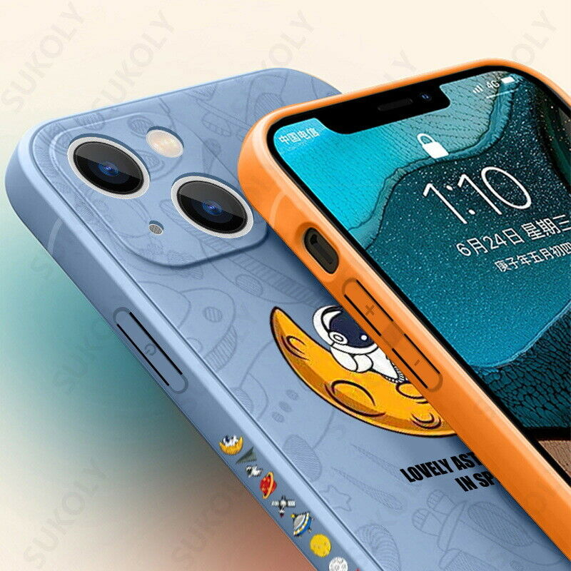 Case Cute Astronot Liquid Vivo Y12 Y12S Y15 Y17 Y20 Y20S Y21 Y21A Y21E Y21S Y21T Y30 Y30i Y33S Y33T Y50 Casing Hybrid Dove With pelindung kamera