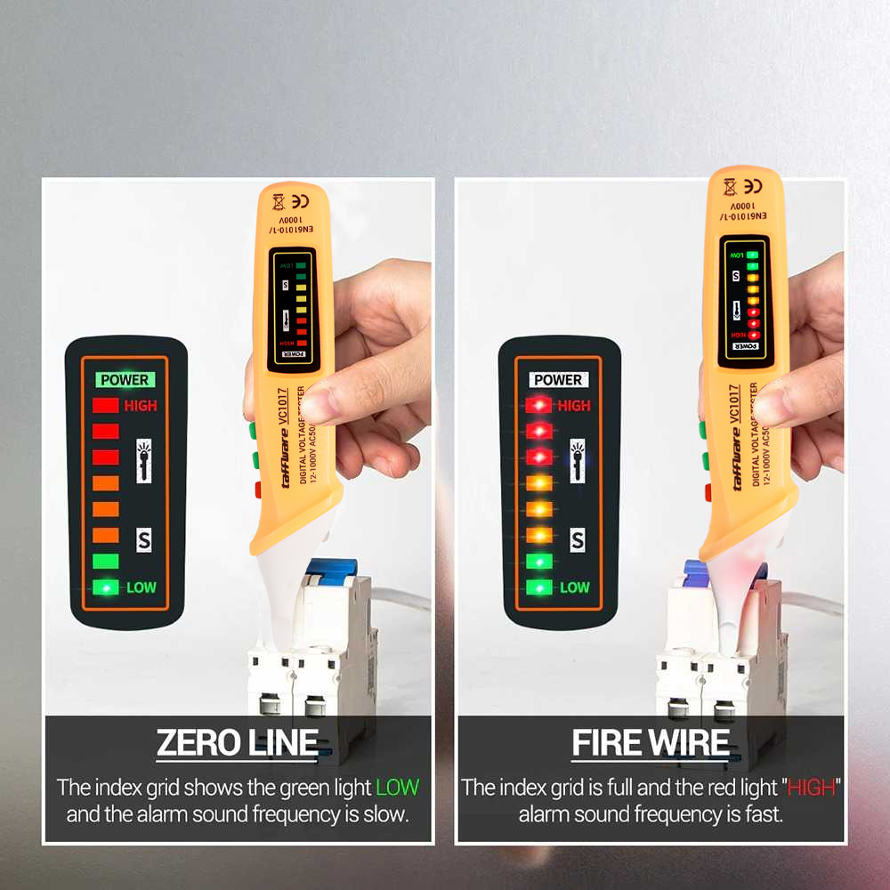 Taffware Tester Pen Non Contact AC Voltage Alert Detector 12V-1000V - VC1017