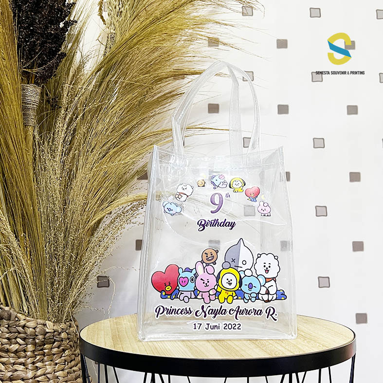 

Tas Mika Transparan Potrait Tas Ulang Tahun Souvenir Hampers Ultah Goody Bag Custom