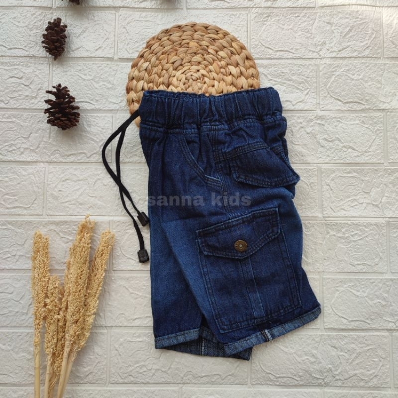 Short Cargo Anak Laki-laki Usia 1-4 Tahun , Celana Jeans PDL Anak Cowok