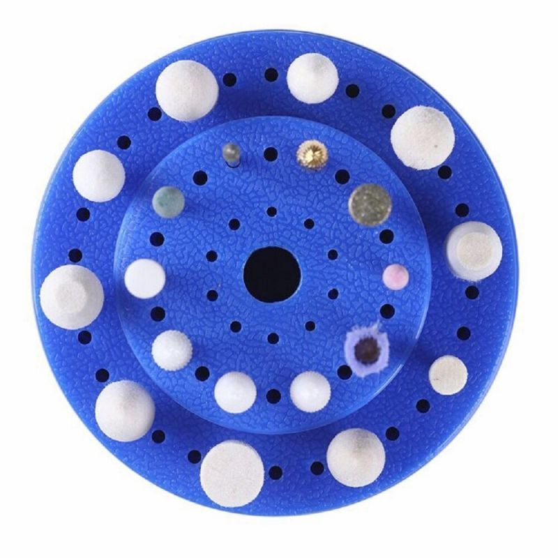 Dental Bur Holder 60 Lubang Kotak Bur Holder Tempat Penyimpanan Bur Dental Kotak Bulat Tempat Bur