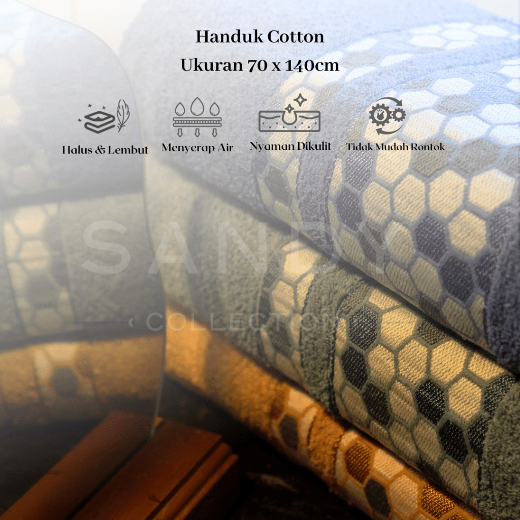 Handuk Mandi Dewasa Cotton Ukuran 70x140cm - Sandy Collection