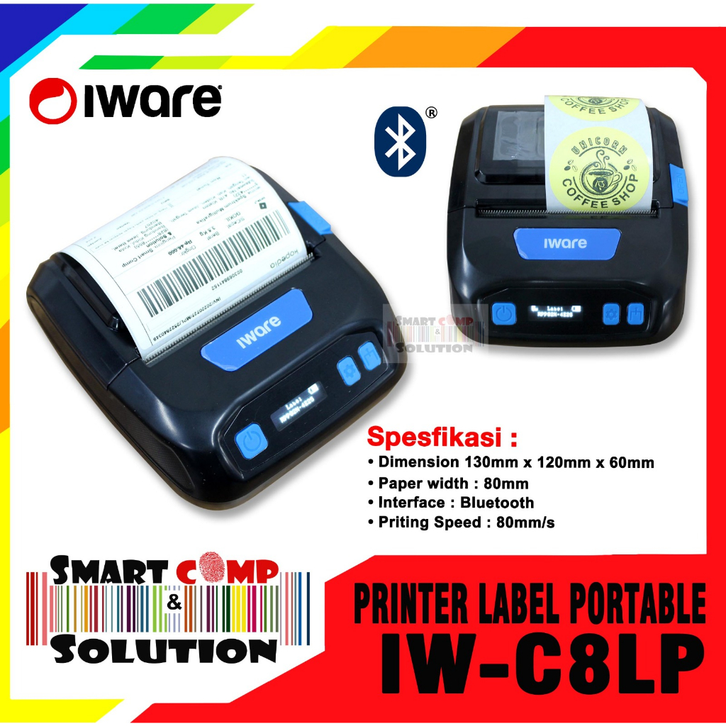 Printer Label Portable Iware IW-C8LP 80mm - Printer kasir Bluetooth