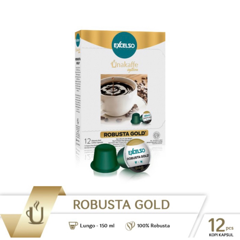 

Excelso Unakaffe Robusta Gold Coffee Capsule isi 12, Stok sesuai Etalase