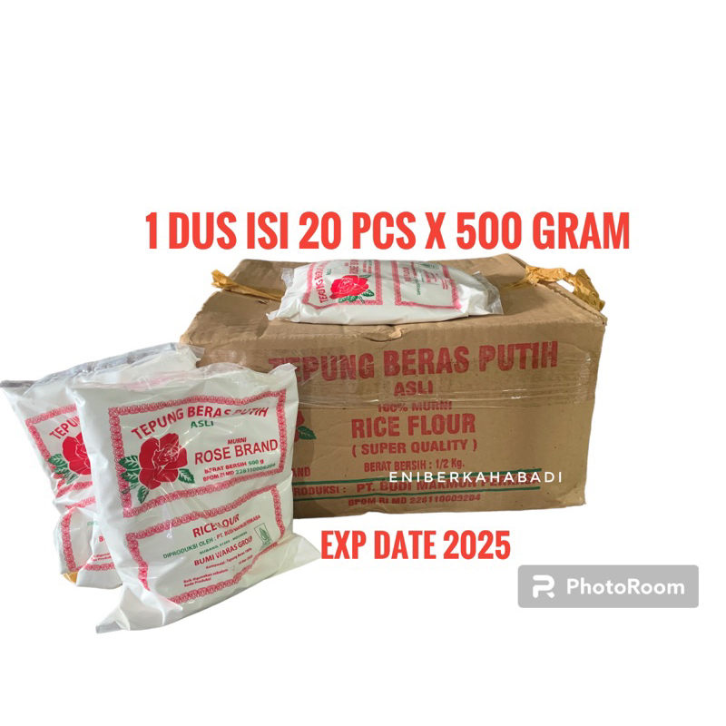 

Tepung Beras Rose Brand exp date September 2025 1 Dus isi 20 pcs x 500 gram