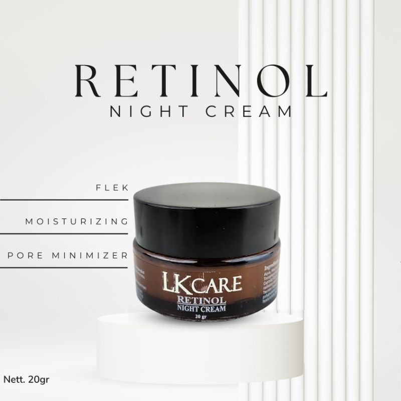 paket serum retinol lk glow lkglow dan lkcare retinol night cream bpom anti aging