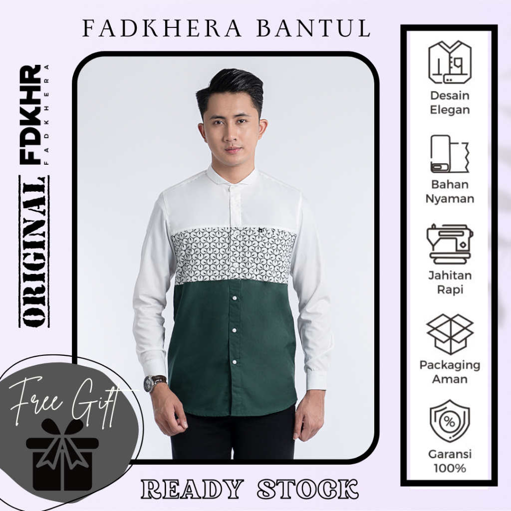KOKO DEWASA MODERN FADKHERA OFFICIAL HUFAIZ LENGAN PANJANG DAN PENDEK PUTIH HIJAU