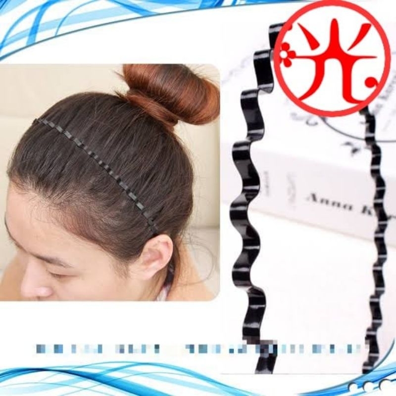 Bando Besi Hairband Bandana Bendo Gelombang Aksesoris Rambut Fashion